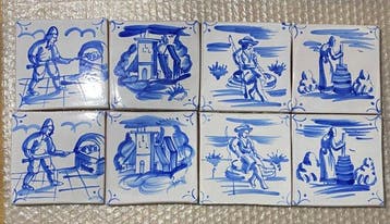 Tegel (8) - Oud-Hollandse Decor - HIVA - 1950-1960 -