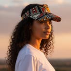 Zonneklep / Pet met Afrikaanse print - Rood & Oranje Bogolan, Kleding | Heren, Ophalen of Verzenden, Nieuw