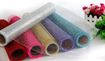 Decomesh met glitter lila violet 50 cm 5 yard voor kransen, Hobby en Vrije tijd, Knutselen, Ophalen of Verzenden, Nieuw