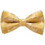 Fako Fashion - Vlinderstrik Paisley - 100% Zijde - Goud, Verzenden, Nieuw