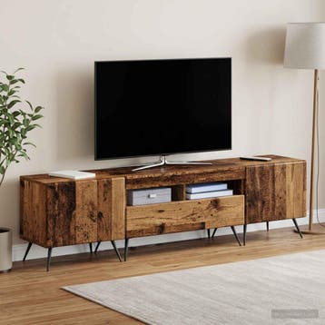 vidaXL 5-delige LED TV-kast Oud hout Bewerkt hout, Minder dan 50 cm, Verzenden, Nieuw, Minder dan 100 cm