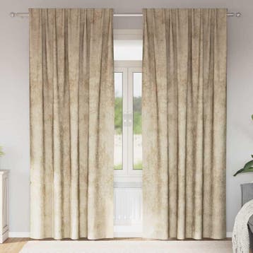 vidaXL Velvet Gordijnen met gordijnen 2 pcs Crème 245 x 140, Huis en Inrichting, Stoffering | Gordijnen en Lamellen, Verzenden