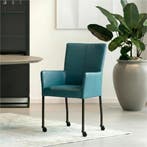 Leren eetkamerstoel Deal met armleuning - Hermes Turquoise, Huis en Inrichting, Stoelen, Blauw, Nieuw, Leer, Ophalen of Verzenden