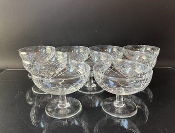 Arnis - Champagneglas (9) - Kristal - Sirena Incisa