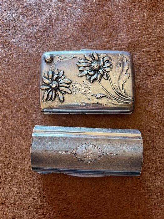 Sigarettendoos (2) - .800 zilver, Verzamelen, Rookartikelen, Aanstekers en Luciferdoosjes