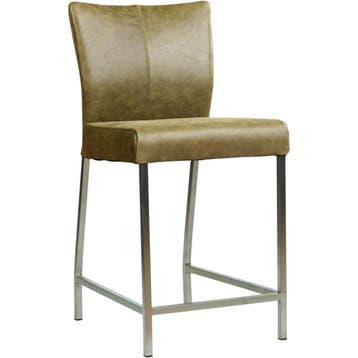 Leren barkruk Revolt laag - Vintage Olive (olijf/groen) -, Nieuw, Leer, Ophalen of Verzenden, 90 cm of meer