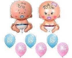 20-delige gender reveal ballonnen set, Verzenden, Nieuw, Versiering, Geboorte of Huwelijk