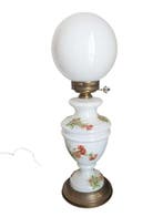 Staande lamp - Glas - Opalijn handgeschilderd - H: 72 cm, Antiek en Kunst