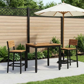 vidaXL Salontafel Naturel en Zwart 50 x 60,5 x 36 cm, Verzenden, Nieuw, Overige houtsoorten, 50 tot 100 cm