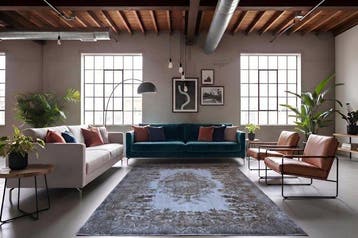 blauwgrijze vintage - Vloerkleed - 280 cm - 175 cm -, Nieuw