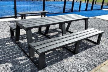 Rockwood® Picknicktafel Larix - Zwaar Kunststof - Ural Black, Ophalen of Verzenden, Nieuw, Rechthoekig, Hout