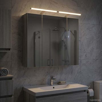 vidaXL Badkamer spiegelkast met plank Grijs Sonoma 80 x 14.5, Verzenden, Nieuw