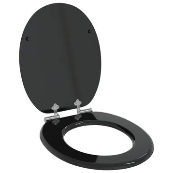vidaXL Toiletzitting Zwart 44 x 38 cm Bewerkt hout, Verzenden, Nieuw
