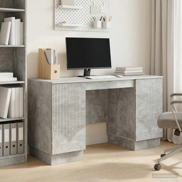 vidaXL Bureau Betongrijs 142,5 x 50 x 75 cm Bewerkt hout, Huis en Inrichting, Verzenden, Nieuw
