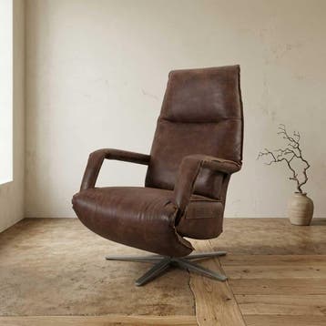 Relaxfauteuil Ipanema, Africa leder Tabac, Ophalen of Verzenden, Nieuw