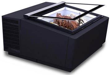 CombiSteel Schepijsvitrine Tafelmodel | Zwart | 3x 5L | Stat, Witgoed en Apparatuur, Koelkasten en IJskasten, Ophalen of Verzenden