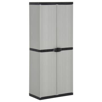 vidaXL Tuinkast met 3 schappen 68x40x168 cm grijs en zwart, Verzenden, Nieuw