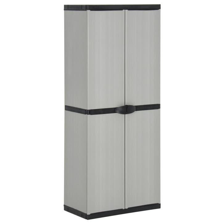 vidaXL Tuinkast met 3 schappen 68x40x168 cm grijs en zwart, Huis en Inrichting, Kasten | Overige, Nieuw, Verzenden