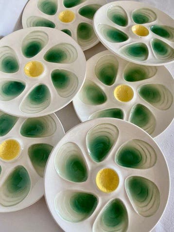 Prachtige vintage Oesterborden - Oesterservies (6) -