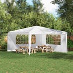 vidaXL Party Tent Zijwand 2 pcs 400 x 195 cm Wit PE en staal, Tuin en Terras, Verzenden, Nieuw