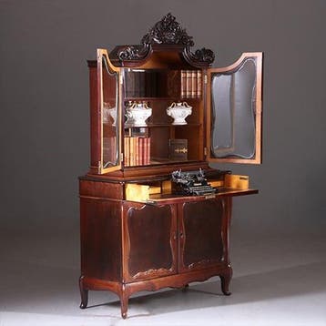 Horrix gesigneerd Boekenkast vitrine met bureau voor thuiswe, Antiek en Kunst, Ophalen of Verzenden