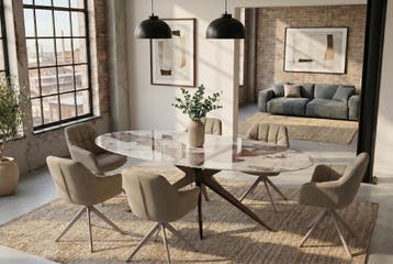 Eettafel PANDORA 220cm ovaal keramiek brons, Huis en Inrichting, Tafels | Eettafels, Ophalen of Verzenden, Nieuw