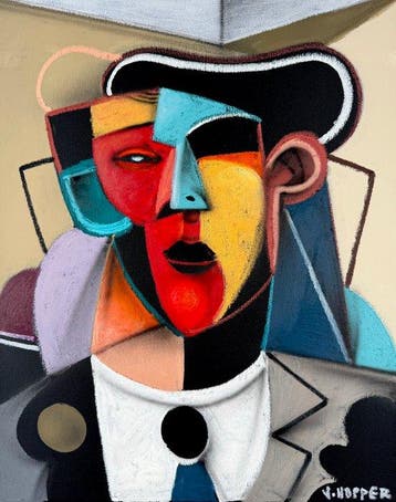 Jone Hopper - Bel homme au costume, Antiek en Kunst, Kunst | Schilderijen | Modern