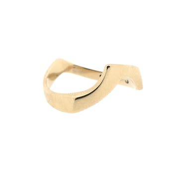 Gouden dynamische ring, Gebruikt, Ophalen of Verzenden, 17 tot 18, Dame