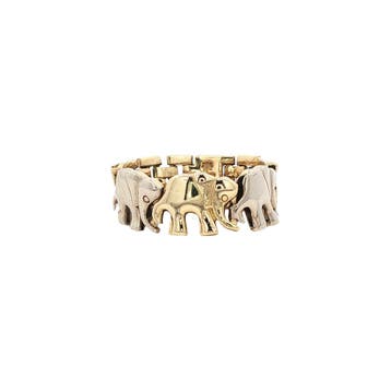 Gouden ring met olifanten 14 karaat, Verzenden, Zo goed als nieuw, Goud