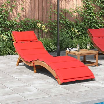vidaXL Ligbed Massief Acacia Hout Rood, Verzenden, Nieuw