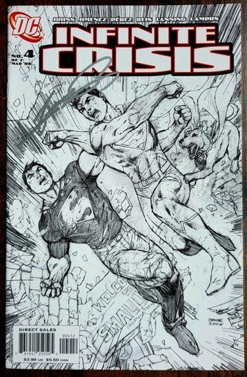 Infinite Crisis #4 2006 Sketch Cover Key Issue ! - Signed by, Nieuw