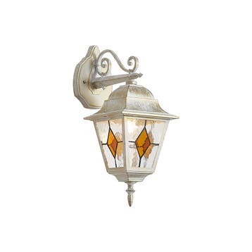 Vintage buiten wandlantaarn beige met antiek goud IP44 -, Tuin en Terras, Verzenden, Nieuw, Aluminium