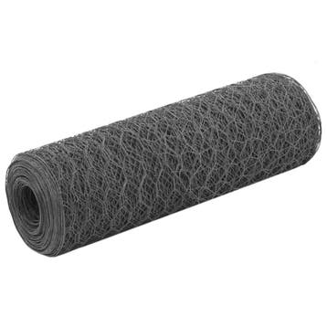 vidaXL Kippengaas 25x0,5 m staal met PVC coating grijs, Verzenden, Nieuw, IJzer, Minder dan 1 meter