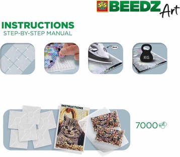 SES Beedz Art - Poes - Kat - 7000 strijkkralen - kunstwerk, Ophalen of Verzenden, Nieuw