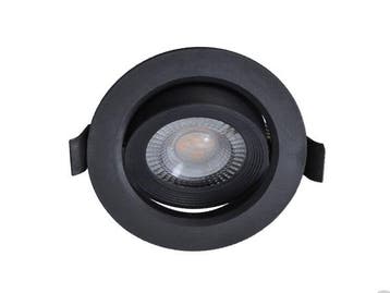 Veiling - 50x 4.9W SMD LED Inbouwspot 3000K zwart met lens, Huis en Inrichting, Lampen | Plafondlampen, Nieuw
