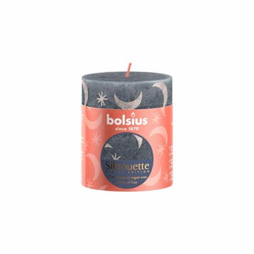Rustieke Stompkaars Leisteenblauw 8x6,8 cm, Nieuw