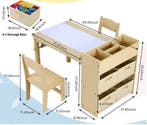Kinder Tekentafel met 2 Stoelen Hout met Opbergruimte, Verzenden, Nieuw