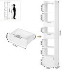 Boekenkast – Smalle Hoge Stellingkast – Wit of Licht Eiken, Huis en Inrichting, Kasten | Stellingkasten, Verzenden, Nieuw