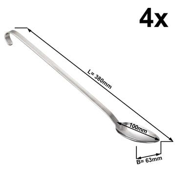 GGM Gastro | (4 stuks) Serveerlepel - Lengte: 38cm - Ø6,3cm, Verzenden, Nieuw, Overige typen
