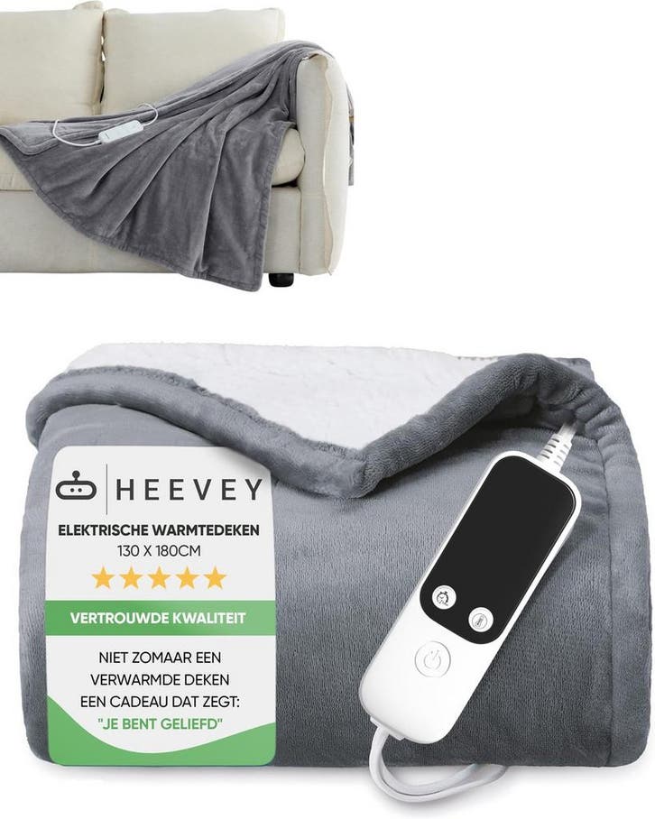 Heevey Elektrische Deken 2 Persoons (XXL) - Warmtedeken met, Huis en Inrichting, Slaapkamer | Beddengoed, Nieuw, Ophalen of Verzenden