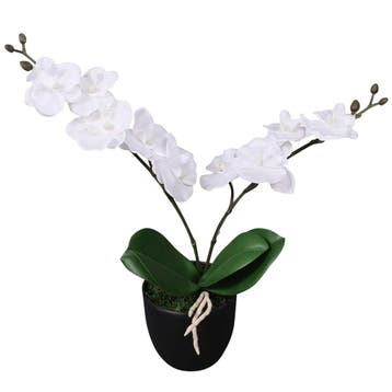 vidaXL Kunstplant orchidee met pot 30 cm wit, Verzenden, Nieuw
