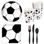 Voetbal party set zwart/wit 70-delig, Verzenden, Nieuw, Overige typen