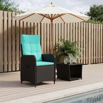vidaXL Tuin loungeset 2 st PE Rattan en Poeder-Coated Staal, Huis en Inrichting, Overige Huis en Inrichting, Verzenden, Nieuw