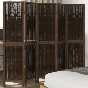 vidaXL Kamerscherm met 5 panelen massief paulowniahout, Verzenden, Nieuw