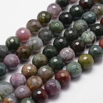 10 x edelsteen kraal Facet India Agate 10mm gat: 1mm, Ophalen of Verzenden, Nieuw, Kraal