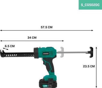 2dekans | VONROC Accu Kitspuit 20V - duwkracht 1.18kN/120kg, Ophalen of Verzenden, Zo goed als nieuw
