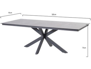 Minerva dining tuintafel 220x95xH75 cm HPL blad 4 Seasons, Ophalen of Verzenden, Nieuw, Aluminium