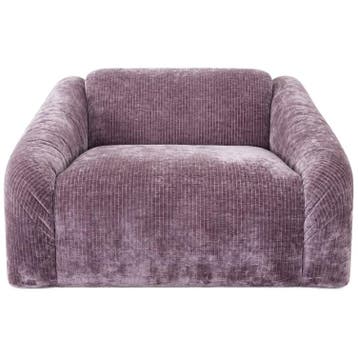 Paarse Ribfluwelen Fauteuil - Ongebruikt, 75 tot 100 cm, Ophalen of Verzenden, Zo goed als nieuw, 100 tot 125 cm