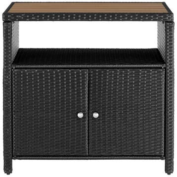 Wicker tuinkast Monscia, WPC-lamellen in houtlook - zwart, Tuin en Terras, Verzenden, Nieuw