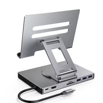 9-in-1 USB-C Hub met Stand 4K HDMI PD 100W 360° Draaibaar, Verzenden, Nieuw